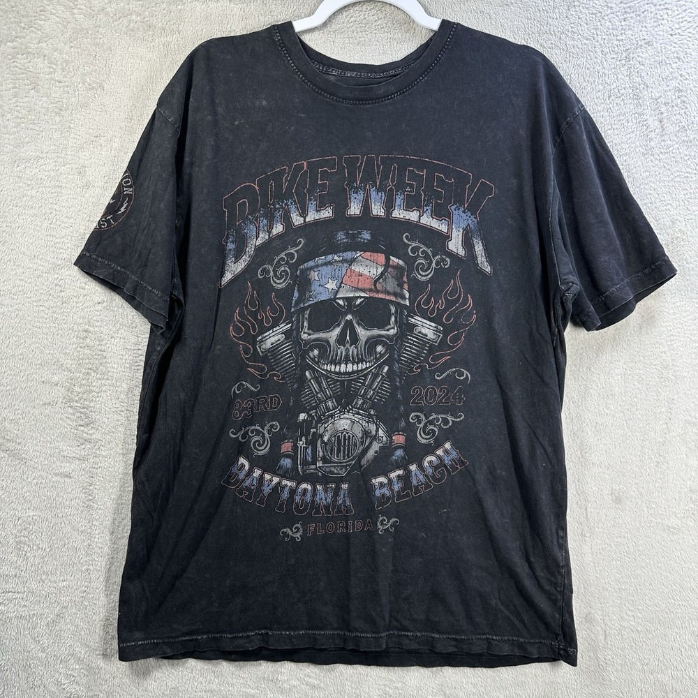 Affliction Daytona Beach Bike Week T-shirt Men's XL 2024 Skull Florida